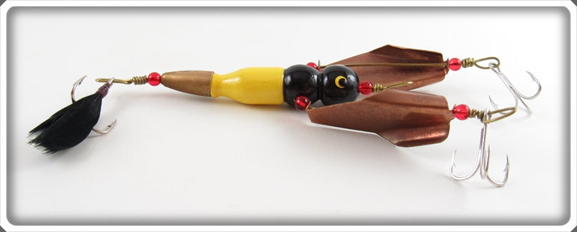 Contemporary Yellow, Black & Gold Flying Hellgrammite Type Lure