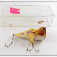 Vintage P. C. Fishing Tackle Yellow Bluper Frog Lure In Box 