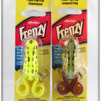 Berkley Frenzy Chartreuse & Leopard Frog Power Pop Frogs On Cards