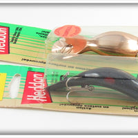 Heddon Black Glitter & Gold Chrome Tadpolly Pair On Cards