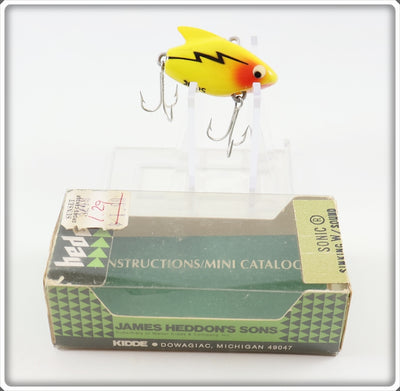 Vintage Heddon Yellow Sonic Lure In Box 