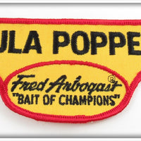 Vintage Fred Arbogast Bait Of Champions Hula Popper Patch