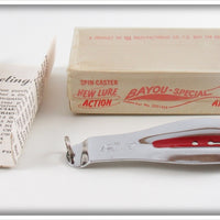 Vintage Reb Mfg Co Chrome & Red Bayou Special Lure In Box