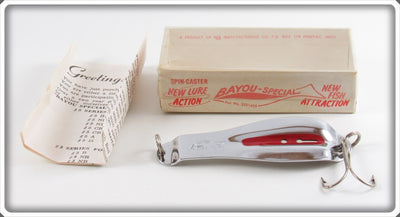 Vintage Reb Mfg Co Chrome & Red Bayou Special Lure In Box