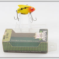 Vintage Heddon Yellow Sonic Lure In Box