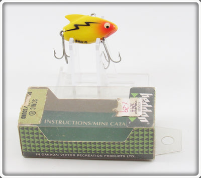 Vintage Heddon Yellow Sonic Lure In Box