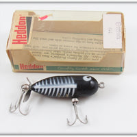 Vintage Heddon Black Shore Tiny Torpedo Lure In Box