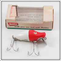 Vintage Heddon Red Head White Midget River Runt Lure In Box 