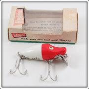 Vintage Heddon Red Head White Midget River Runt Lure In Box