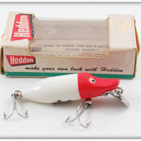 Vintage Heddon Red Head White Tiny Runt Lure In Box