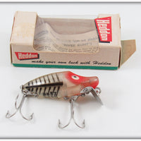 Vintage Heddon Silver Shore Midget River Runt Lure In Box