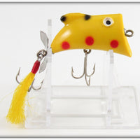 Vintage Whopper Stopper Inc Bayou Boogie Yellow Spotted Topper Lure