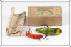 Vintage Helin F4 & F7 Flatfish Lure Pair In Fly Rod Flatfish Box