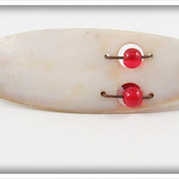 Vintage Abalone Mother Of Pearl Red Eye Spoon Lure With Eggs