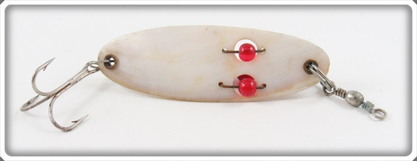 Vintage Abalone Mother Of Pearl Red Eye Spoon Lure With Eggs