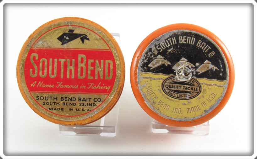 Vintage South Bend Strong Oreno & Black Oreno Line Spool Pair For Sale