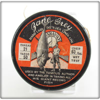 Vintage Zane Grey Ashaway Hand Laid 50's Lea Linen Line Spool 