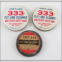 Vintage Cortland 333 Fly Line Cleaner Tin Lot Of Three