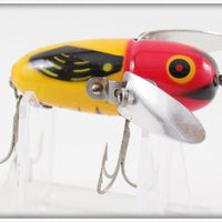 Vintage Heddon Yellow Red Head Crazy Crawler Lure