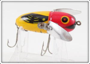 Vintage Heddon Yellow Red Head Crazy Crawler Lure