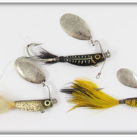Heddon Black Shore, Silver Flitter & Perch Spin Fin Lure Lot Of Three