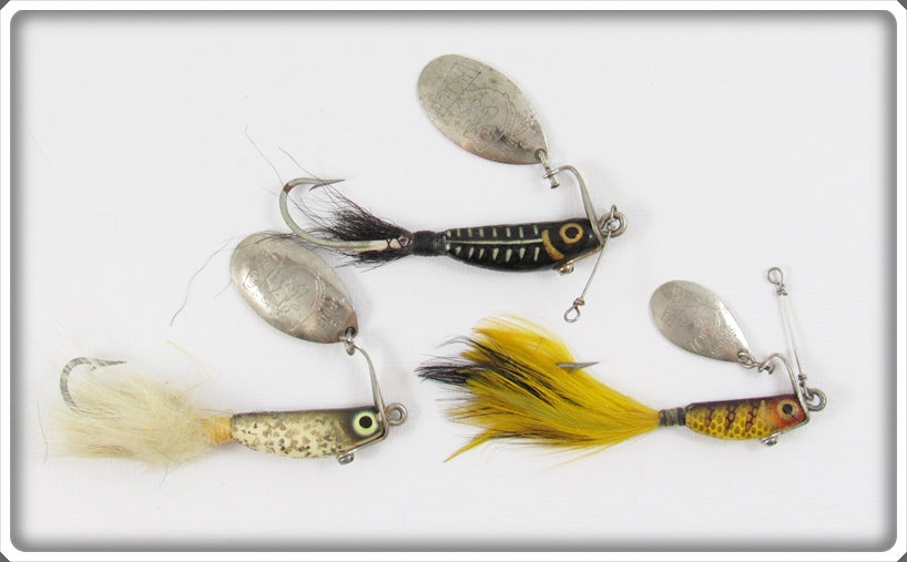 Heddon Black Shore, Silver Flitter & Perch Spin Fin Lure Lot Of Three