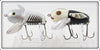 Heddon Black White Head & Silver Shore Crazy Crawler Spook Pair