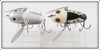 Heddon Black White Head & Silver Shore Crazy Crawler Spook Pair