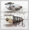 Heddon Black White Head & Silver Shore Crazy Crawler Spook Pair