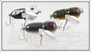 Heddon Black White Head, Mouse & Bullfrog Tiny Crazy Crawler Lot