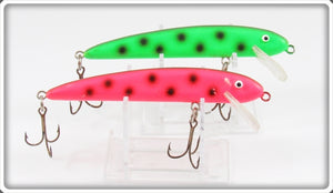 Vintage Grandma Fluorescent Red & Green M-4 Lure Pair