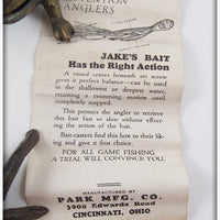 Park Mfg Co. Red & White Jake's Bait In Box