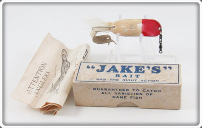 Vintage Park Mfg Co. Red & White Jake's Bait In Box