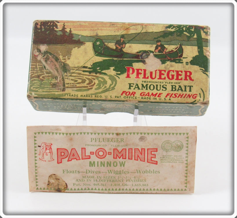 Pflueger Green Mullet Scale Finish Silver Sparks Palomine Empty Box