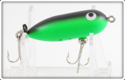 Vintage Heddon Color C-Lector Green & Black Tiny Torpedo Lure 