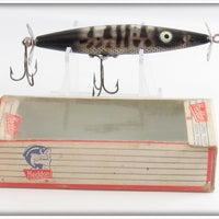 Vintage Heddon Silver & Black Dying Flutter Lure In Box 