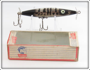 Vintage Heddon Silver & Black Dying Flutter Lure In Box 