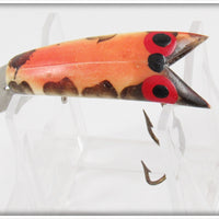 Vintage Bud Stewart Orange & Black Spotted Crawdad Lure