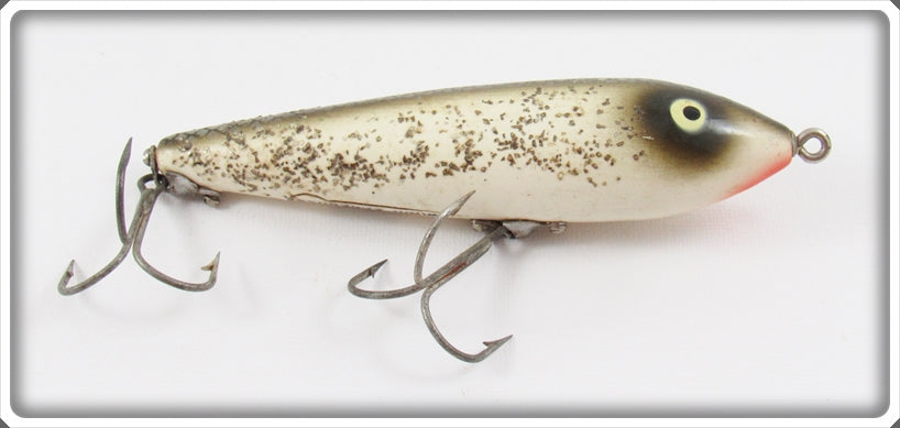 Vintage Heddon Silver Flitter Wood Zaragossa Lure