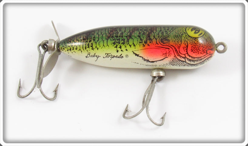 Vintage Heddon Natural Perch Baby Torpedo Lure