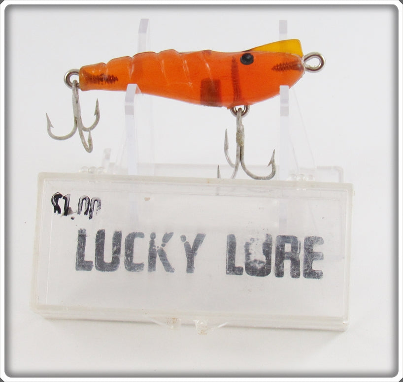 Vintage Gillespie Amber Lucky Lure Shrimp In Box