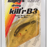 Vintage Bagley Black On Silver Killer B3 Lure On Card