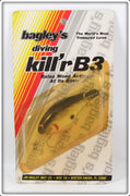 Vintage Bagley Black On Silver Killer B3 Lure On Card