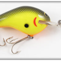 Vintage Bagley Black On Chartreuse Diving B2 Lure