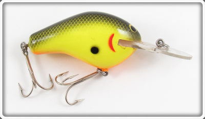 Vintage Bagley Black On Chartreuse Diving B2 Lure