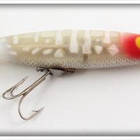 Vintage Heddon White & Silver Dying Flutter Lure