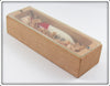 South Bend Luhr Jensen Red Arrowhead White Bass Oreno In Wood Box