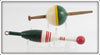 Green, Yellow & White and Green, Red & White Bobber Pair 