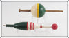 Green, Yellow & White and Green, Red & White Bobber Pair