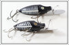 Vintage Heddon Black Shore Go Deeper River Runt Lure Pair